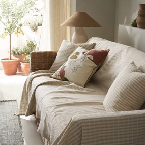 Ριχτάρι Πολυθρόνας (180x180) Gofis Home Elysia Silver Hemp Beige 531/06