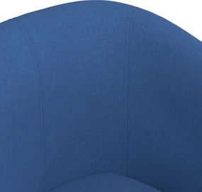 vidaXL Πολυθρόνα Μπάρελ Μπλε Υφασμάτινη με Υποπόδιο