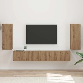 vidaXL Σετ επίπλου τηλεόρασης 4 τμχ. Artisan Oak Επεξεργασμένο Ξύλο