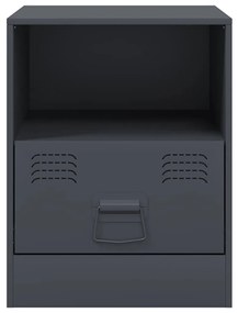 vidaXL Κομοδίνα 2 τεμ. Ανθρακί 34,5 x 39 x 44 εκ. από Χάλυβα