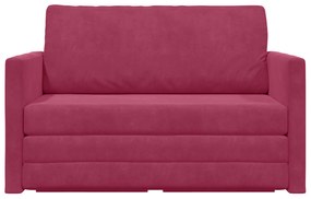 vidaXL Καναπές Κρεβάτι 2-σε-1 Κόκκινος 124x204x61 εκ. Βελούδο