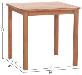 ΤΡΑΠΕΖΙ ΤΕΤΡΑΓΩΝΟ PRESSCOT HM18122 ΞΥΛΟ TEAK--ΦΥΣΙΚΟ 80x80x76Υεκ. - 0536079 - HM18122