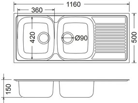 Νεροχύτης Fortinox Valley 25210