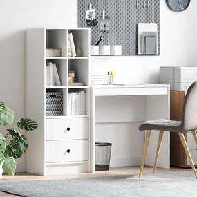 vidaXL Γραφείο με συρτάρι με ράφι με αποθήκευση 2 pcs Λευκό