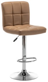 Σκαμπό Bar ArteLibre DIN Με Πλάτη Πτυσσόμενο Cappuccino PVC/Μέταλλο 44x50x92-113cm-14240058