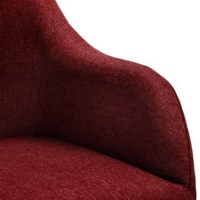 vidaXL Καρέκλα Τραπεζαρίας Περιστρεφόμενη Μπορντό Υφασμάτινη