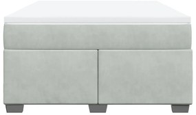 vidaXL Κρεβάτι Boxspring με Στρώμα Ανοιχτό Γκρι 140x190 εκ. Βελούδινο