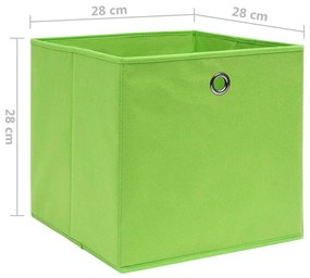 Κουτιά Αποθήκευσης 4 τεμ. Πράσινα 28x28x28 εκ. Ύφασμα Non-woven - Πράσινο