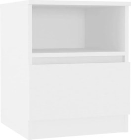 vidaXL Κομοδίνο Λευκό 40 x 40 x 50 εκ. από Επεξ. Ξύλο