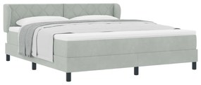 vidaXL ΒίνταXL Κρεβάτι Box Spring με Στρώμα σε Ανοιχτό Γκρι, 180x200 εκ, Βελούδο
