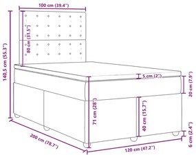 Κρεβάτι Boxspring με Στρώμα Taupe 120x200 εκ. Υφασμάτινο - Μπεζ-Γκρι