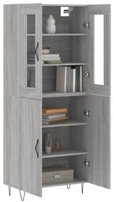 vidaXL Ντουλάπι Γκρι Sonoma 69,5 x 34 x 180 εκ. Επεξεργασμένο Ξύλο