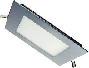 Led panel inox τετράγωνο χωνευτό 3W 230V 3000k θερμό λευκό φως 120° 210lm