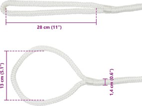 vidaXL Σχοινί Boat 14 mm 15 m Λευκό Πολυεστέρας