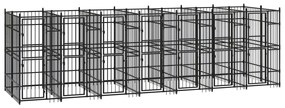 vidaXL Κλουβί Σκύλου Εξωτερικού Χώρου 12,9 μ² από Ατσάλι