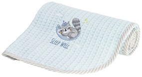 Κουβέρτα Βρεφική Πικέ Sleepy Racoon Ciel Nima Cradle 110x140cm 100% Βαμβάκι