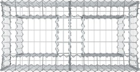 vidaXL Ανασηκωμένο κρεβάτι gabion Ασημί