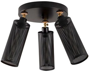 Φωτιστικό Οροφής - Πλαφονιέρα Amasra 525NOR1456 Φ52x34cm 3xE27 40W Black-Gold Opviq