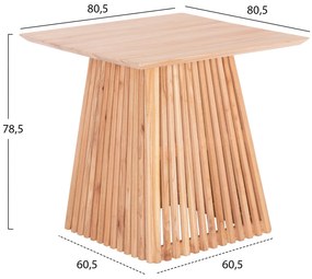 ΤΡΑΠΕΖΙ ΤΡΑΠΕΖΑΡΙΑΣ ΤΕΤΡΑΓΩΝΟ FRANTZ HM9458.01 ΜΑΣΙΦ MINDI ΞΥΛΟ 80,5x80,5x78,5Yεκ. - 0534734 - HM9458.01