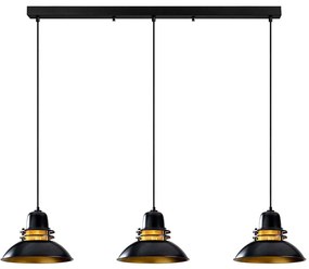 Φωτιστικό Οροφής - Ράγα Tibet 521SHN3565 144x34x123cm 3xE27 40W Black Opviq