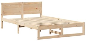 vidaXL Σκελετός Κρεβατιού Καφέ 140 x 190 cm Μασίφ ξύλο πεύκου