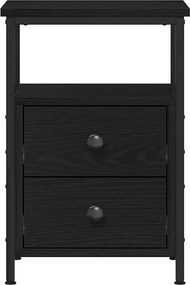 vidaXL Κομοδίνα 2 τεμ. Μαύρη Δρυς 34x35,5x50 εκ. από Τεχνητό Ξύλο