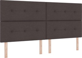 vidaXL Κρεβάτι Ottoman με στρώμα Σκούρο Καφέ 200 x 200 cm Ύφασμα