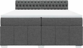 vidaXL Κρεβάτι Boxspring με Στρώμα Σκούρο Γκρι 200x200 εκ. Υφασμάτινο