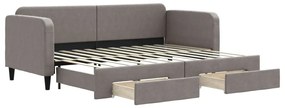 Καναπές Κρεβάτι Συρόμενος Taupe 80x200 εκ. Υφασμάτινος Συρτάρια - Μπεζ-Γκρι