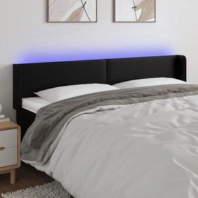 Κεφαλάρι Κρεβατιού LED Μαύρο 183x16x78/88 εκ. Συνθετ. Δέρμα 3123058