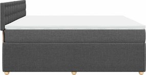 vidaXL Κρεβάτι Boxspring με Στρώμα Σκούρο Γκρι 180x200 εκ Υφασμάτιν