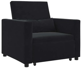 vidaXL Μονός καναπές-κρεβάτι Μαύρο 90 x 165 x 87 εκ. Βελούδο