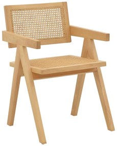 Armchair Kalen natural rubberwood 52x59x79cm 52x59x79 εκ.