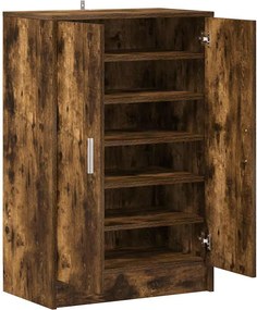 vidaXL Παπουτσοθήκη Καπνιστή Δρυς 60x35x92 εκ. από Επεξεργασμένο Ξύλο