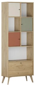 Βιβλιοθήκη Terra Megapap χρώμα florida oak 67x30x181εκ.