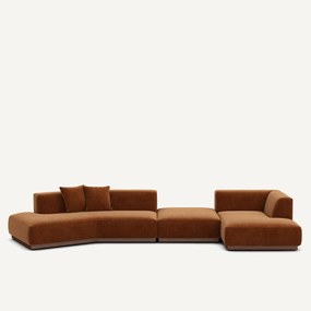 Γωνιακός καναπές δεξιά XL από βελούδο chenille, Jacopo