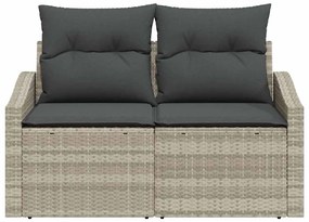 vidaXL Καναπές Κήπου με μαξιλάρι Γκρι 123 x 62 x 69εκ συνθετικό ρατάν