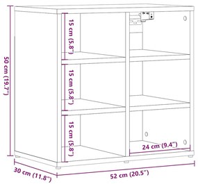 Ντουλάπι παπουτσιών Δρυς τεχνίτης 52x30x50 cm - Καφέ