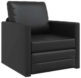 vidaXL Καναπές-κρεβάτι δαπέδου Μαύρο 74 x 77 x 81 εκ. Τεχνητό δέρμα