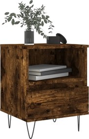 vidaXL Κομοδίνα 2 τεμ. Καπνιστή Δρυς 40 x 35 x 50 εκ. Επεξεργ. Ξύλο