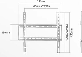Βάση τηλεόρασης σταθερή fixed slim για τηλεοράσεις 37″-86″ με αντοχή έως 45Kg