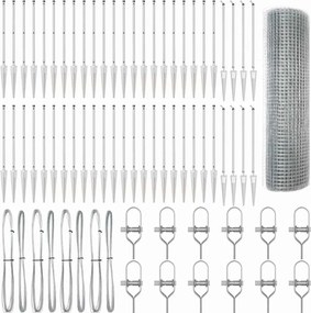 vidaXL Στύλος Περιφράξεων Ασημί 100 x 0,4 μ (12 x 12 χλστ πλέγμα)