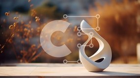 Intra Συλλεκτικό Ξύλινο Παζλ Plywood  4mm - Λευκό αφηρημένο γλυπτό σε υπαίθριο τραπέζι Σε Ξύλινο Κουτί - Διαστάσεις Puzzle: 10x10 cm – 25 κομμάτια