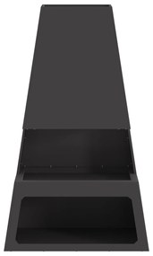 vidaXL Φουγάρο με Αποθήκη Ξύλων Μαύρο 60x35x100 εκ. Χάλυβας