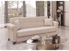 AZUR LIGHT BROWN ΥΦΑΣΜΑ 3ΘΕΣΙΟΣ ΚΑΝΑΠΕΣ/ΚΡΕΒΑΤΙ ΜΕ ΑΠΟΘ.ΧΩΡΟ 210X80ΕΚ.