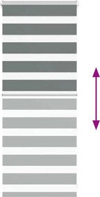 vidaXL Ζέβρα τυφλή Σκούρο Γκρι Πλάτος υφάσματος 50,9 εκ. Πολυεστέρας