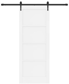 vidaXL Συρόμενη Πόρτα με Σετ Υλικών Λευκό 83x211 cm Ξύλο Πεύκου