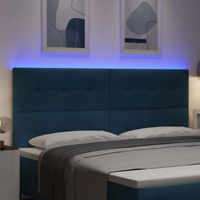 vidaXL LED κεφαλάρι Μπλε Βελούδο