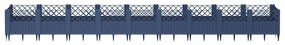 vidaXL Ζαρντινιέρα με Πασσάλους Μπλε Γκρι 363,5x43,5x43,5εκ. Πολυπροπυλένιο