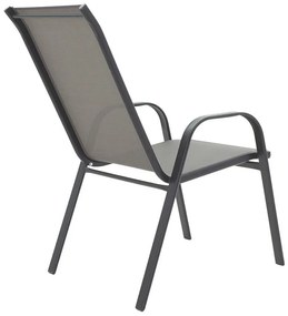 Καρέκλα - Πολυθρόνα Calan στοιβαζόμενη μέταλλο ανθρακί-textilene ανθρακί 55x75x95 εκ. 54x74x91 εκ.